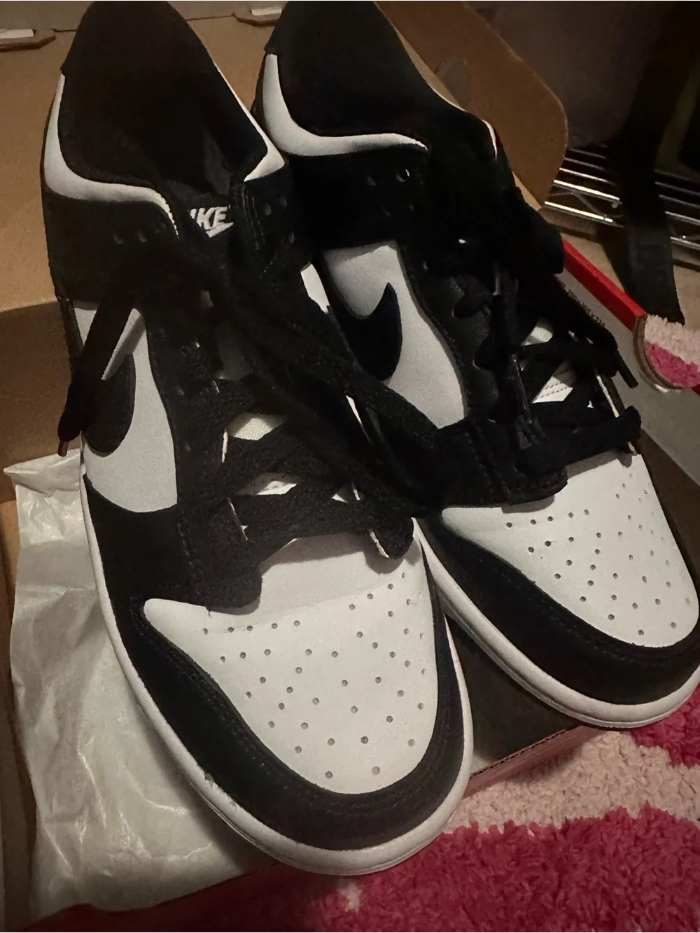 NIB Nike dunks black and white